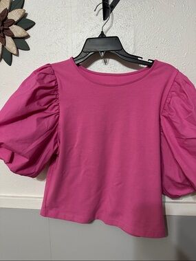 a new day Hot Pink Puff Sleeve Top
